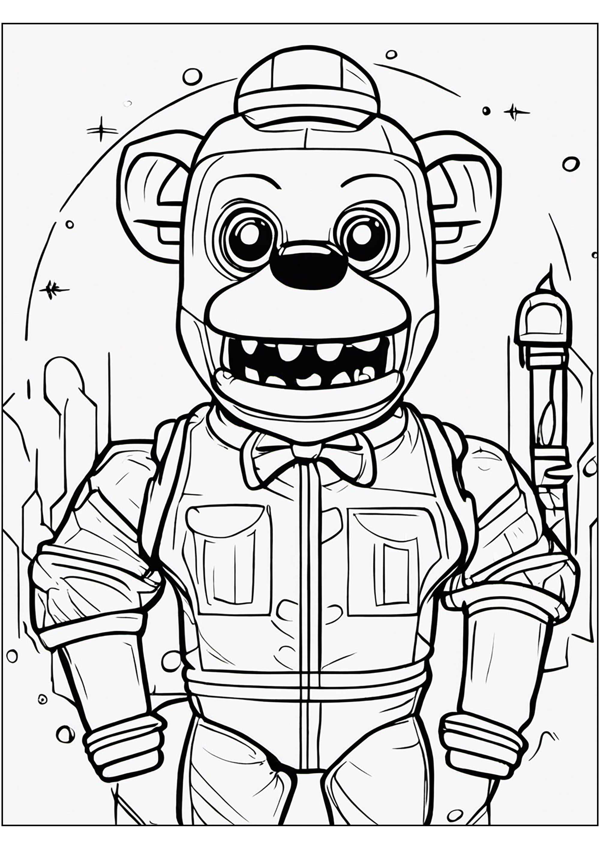 Freddy Fazbear o urso assustador Páginas de FNAF para colorir para