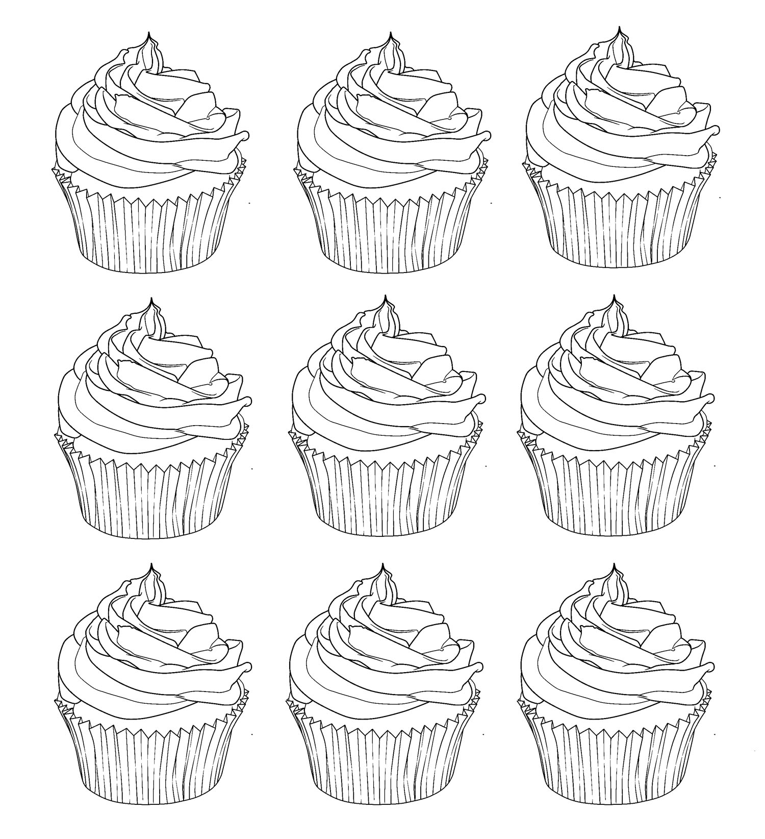 Cup Cakes Colorear Para Adultos