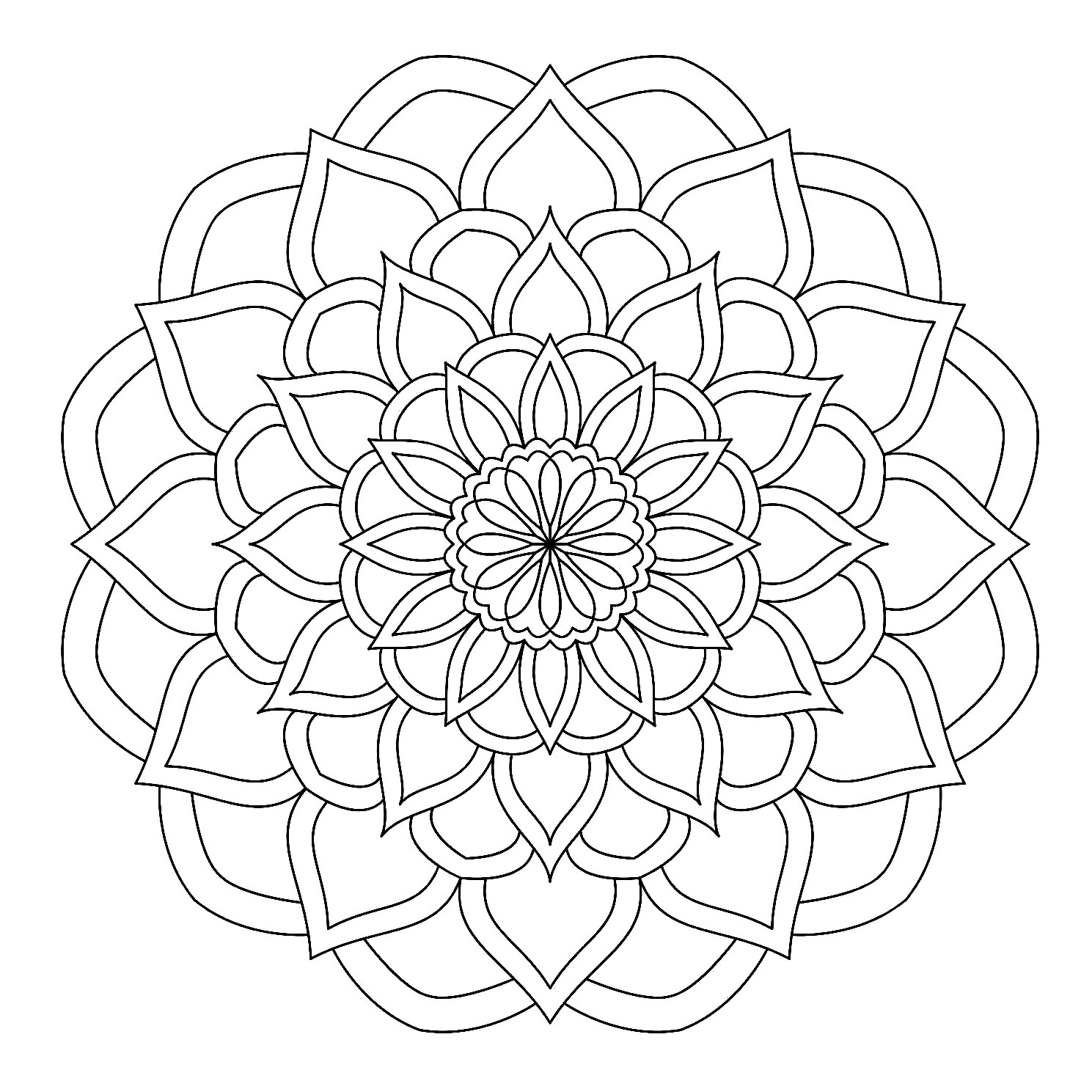 Mandala abstrait simple aux traits fins Coloriages de Mandalas à