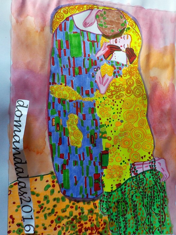 Coloring Page Created From The Painting The Kiss By Gustav Klimt Porn