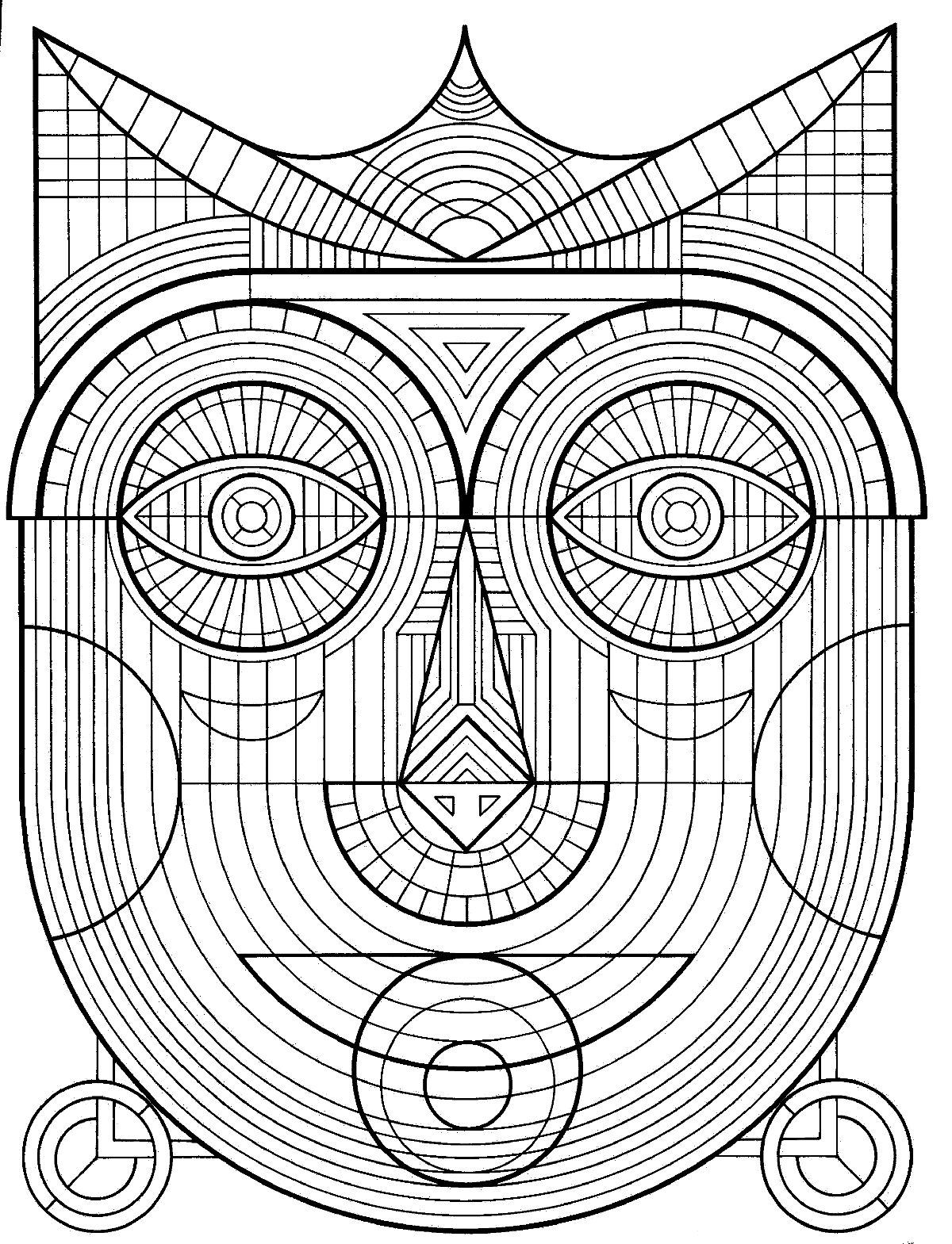 Mask Zen Anti Stress Coloring Pages Adults Justcolor Image Alike