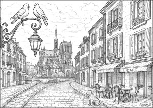 Parisian scene from Les Misérables