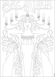 Bec Auer, advertising poster by Alphonse Mucha