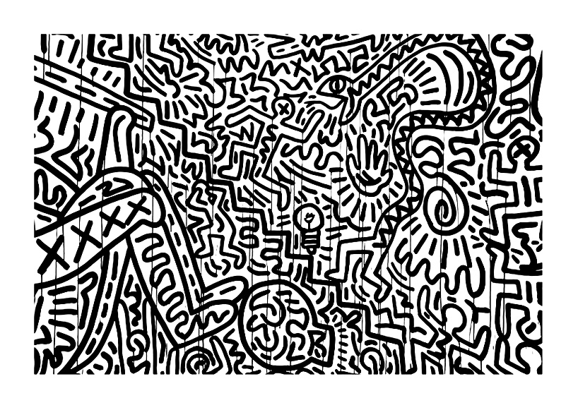 Haring Master Pieces Coloring Pages For Adults Justcolor