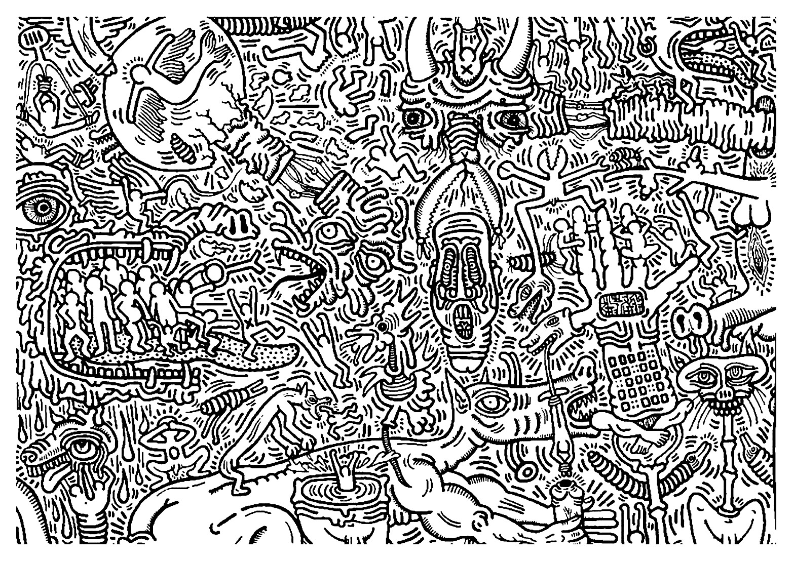 Keith haring 9 | Masterpieces - Coloring pages for adults | JustColor