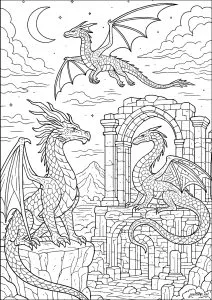 The three dragons of the ancient ruins