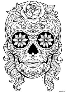 Face adorned with delicate flowers