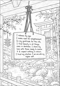 Meditation coloring at Fushimi Inari Shrine in Kyoto