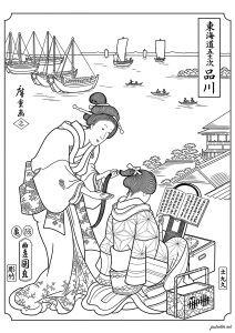 Kunisada & Hiroshige Shinagawa (1854)