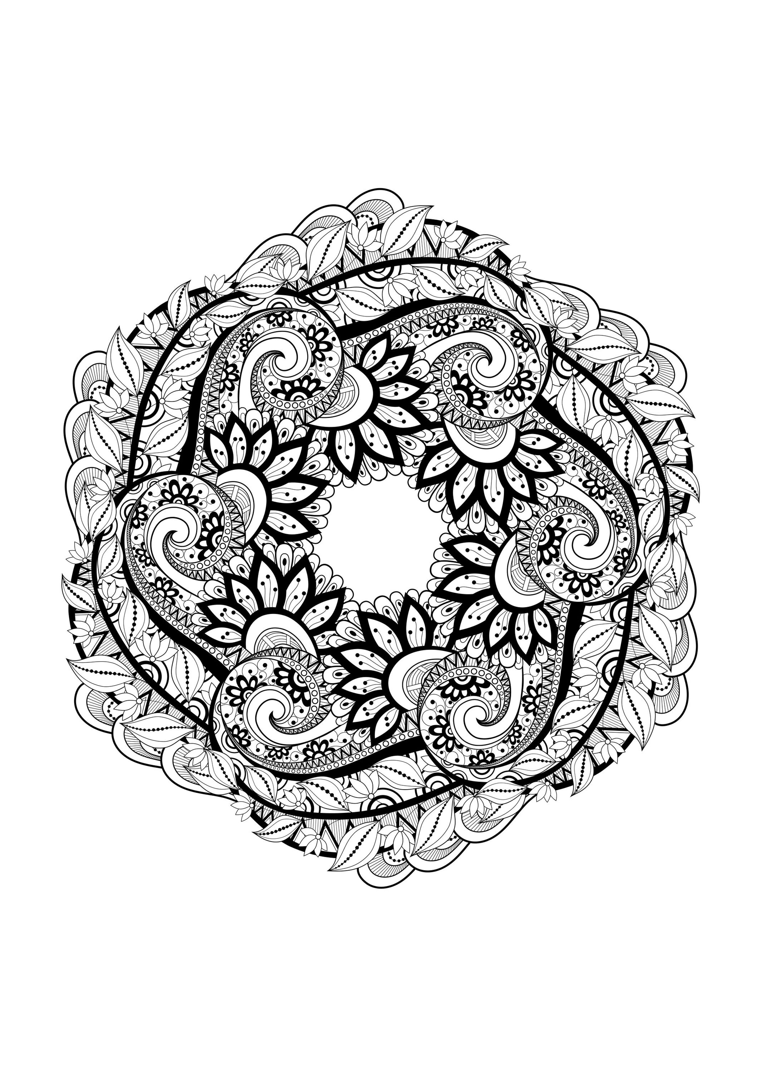 Mandala 1 - M&alas Adult Coloring Pages