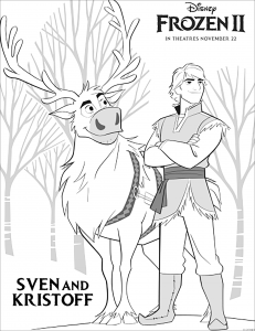 Olaf Anna Elsa Sven Et Kristoff Coloriages De La Reine Des Neiges