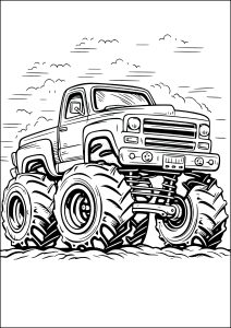 Pagina Da Colorare Per Bambini Con Monster Truck Da Scaricare Disegni