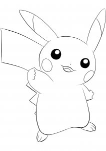 Pagina Pokemon da Colorare per bambini : <b>Pikachu</b> (n. 25): Pokémon di I generazione