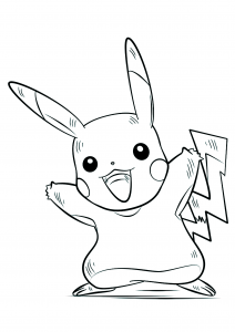 Pagina Pokemon da Colorare per bambini : <b>Pikachu</b> (n. 25): Pokémon di I generazione