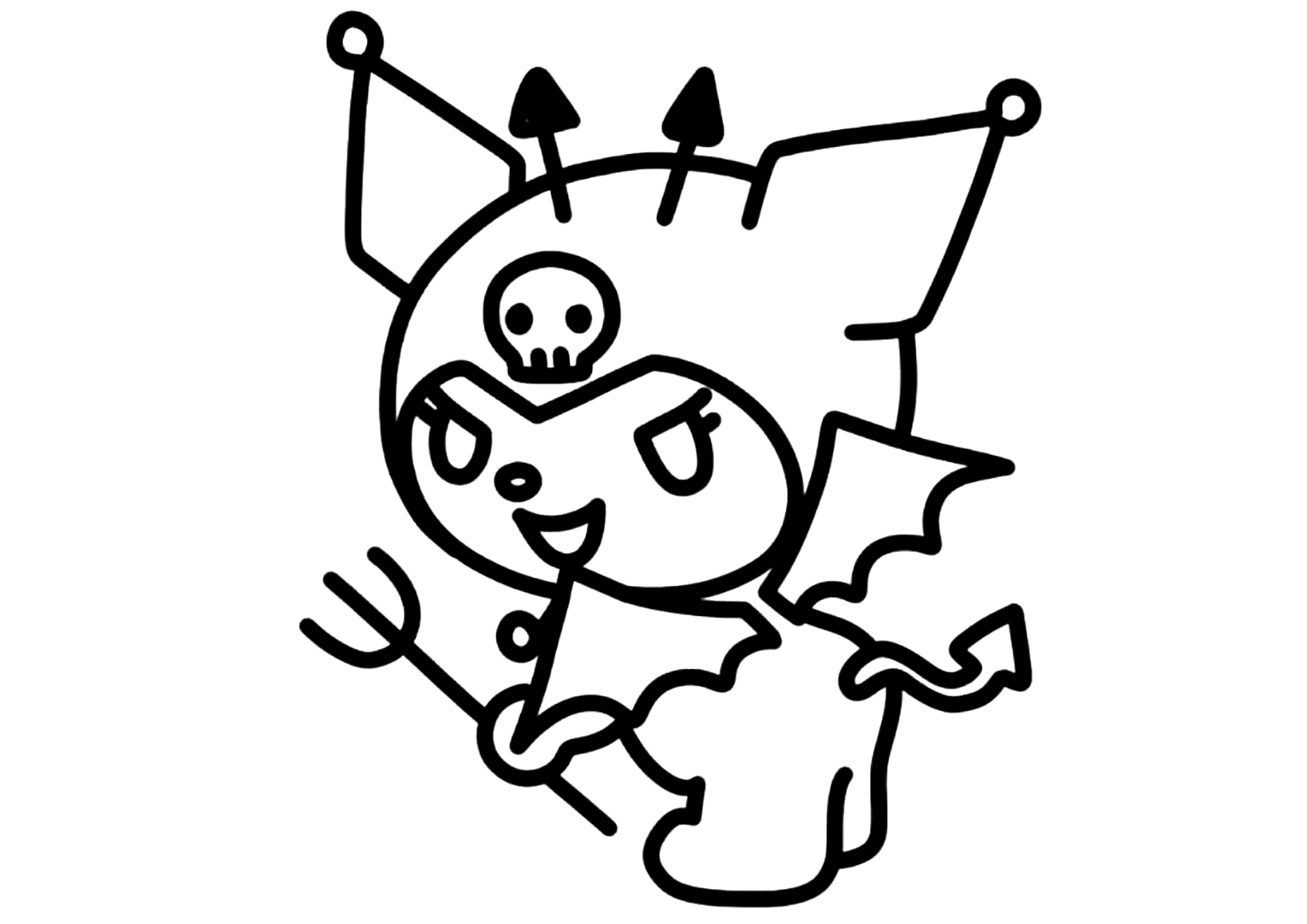 Kuromi e le sue ali di pipistrello - Disegni de Sanrio facili da ...