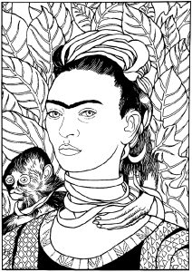 Fridakahlo : 复杂的 杰作 成人着色页打印