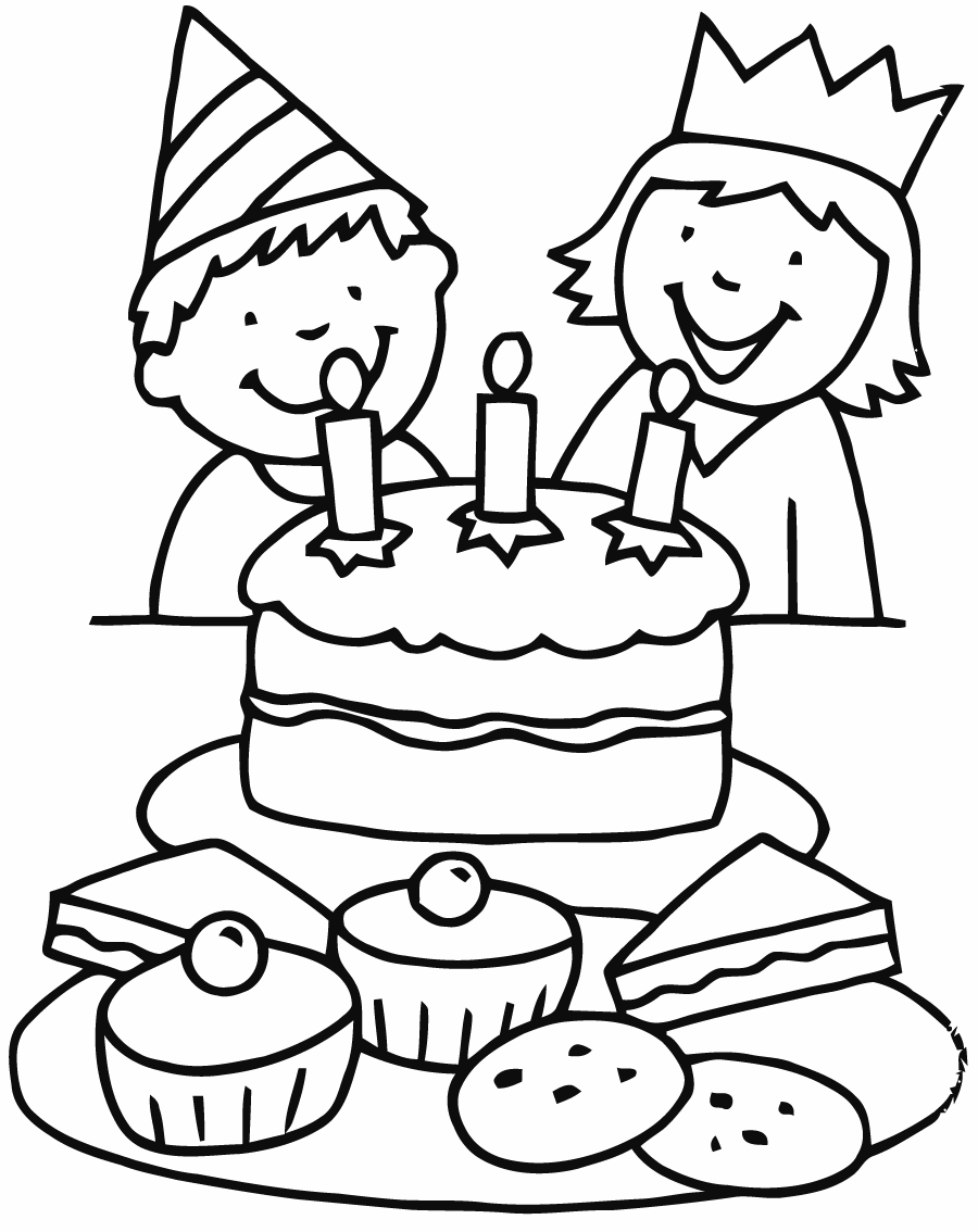 Desenhos de Aniversário para Imprimir e Colorir