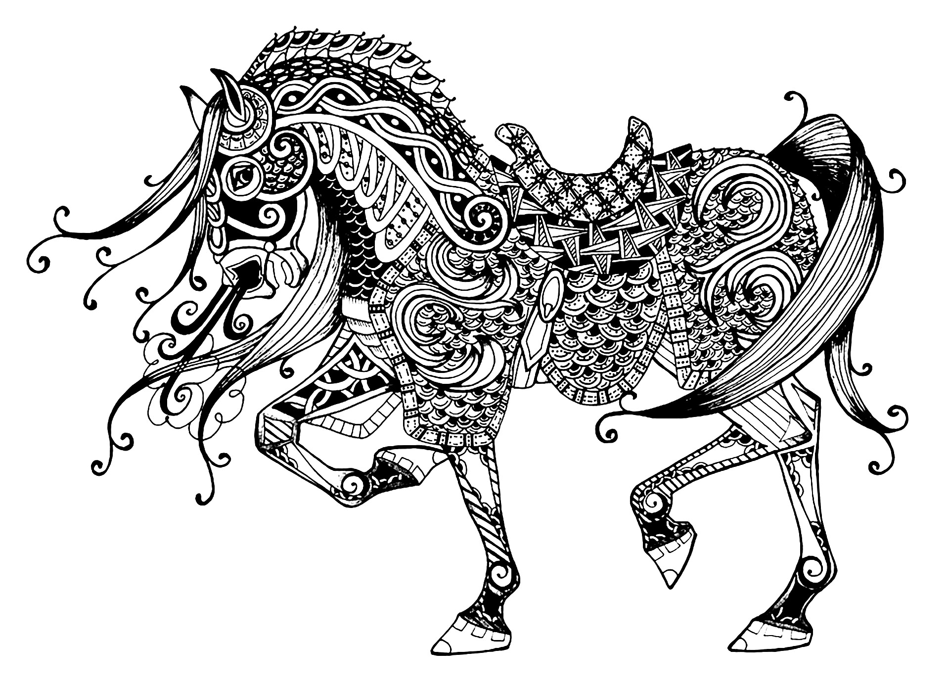 Cavalos para colorir in 2023  Horse drawings, Horse coloring pages, Easy  horse drawing