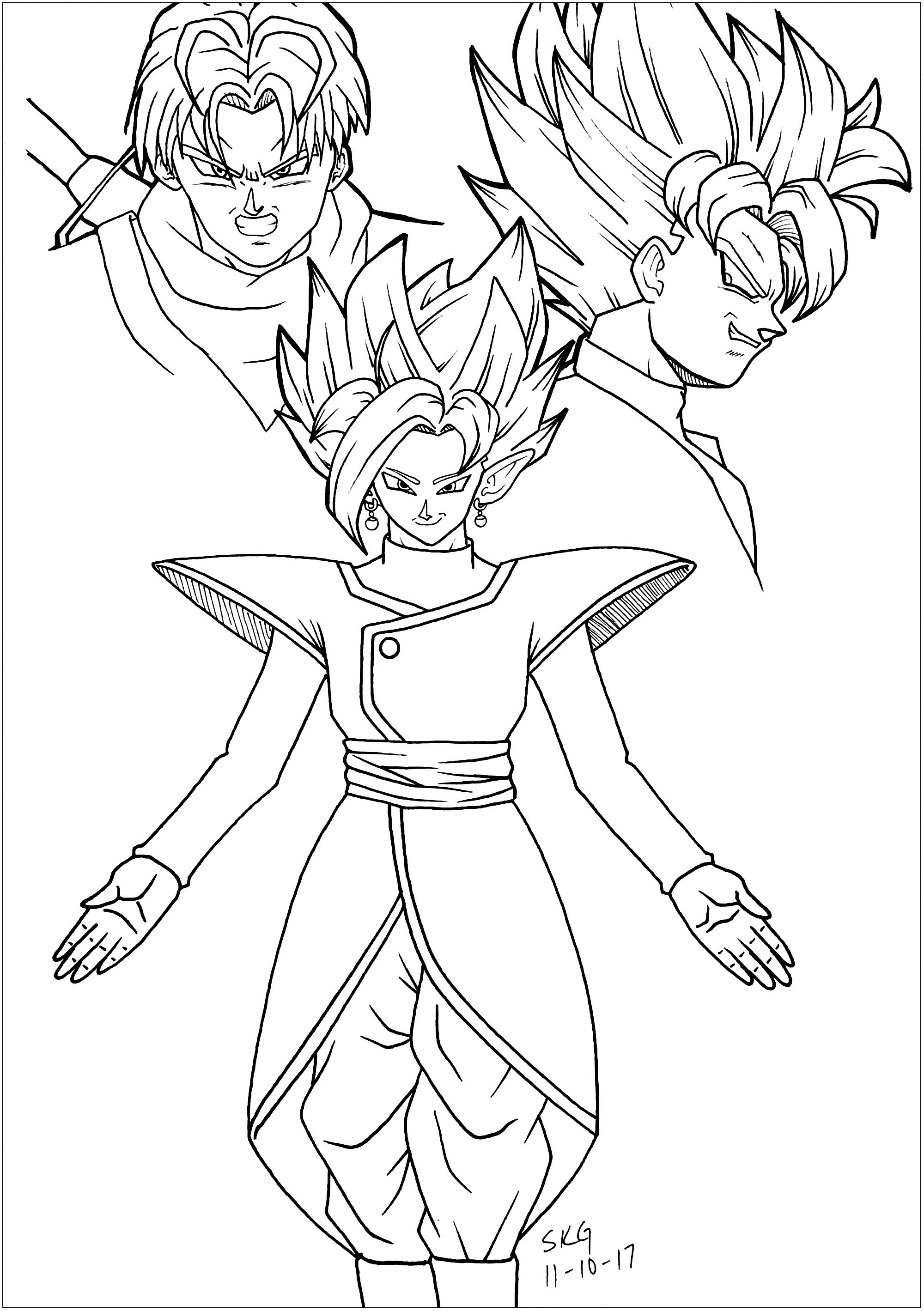 Desenhos do Goku para pintar, baixar e imprimir