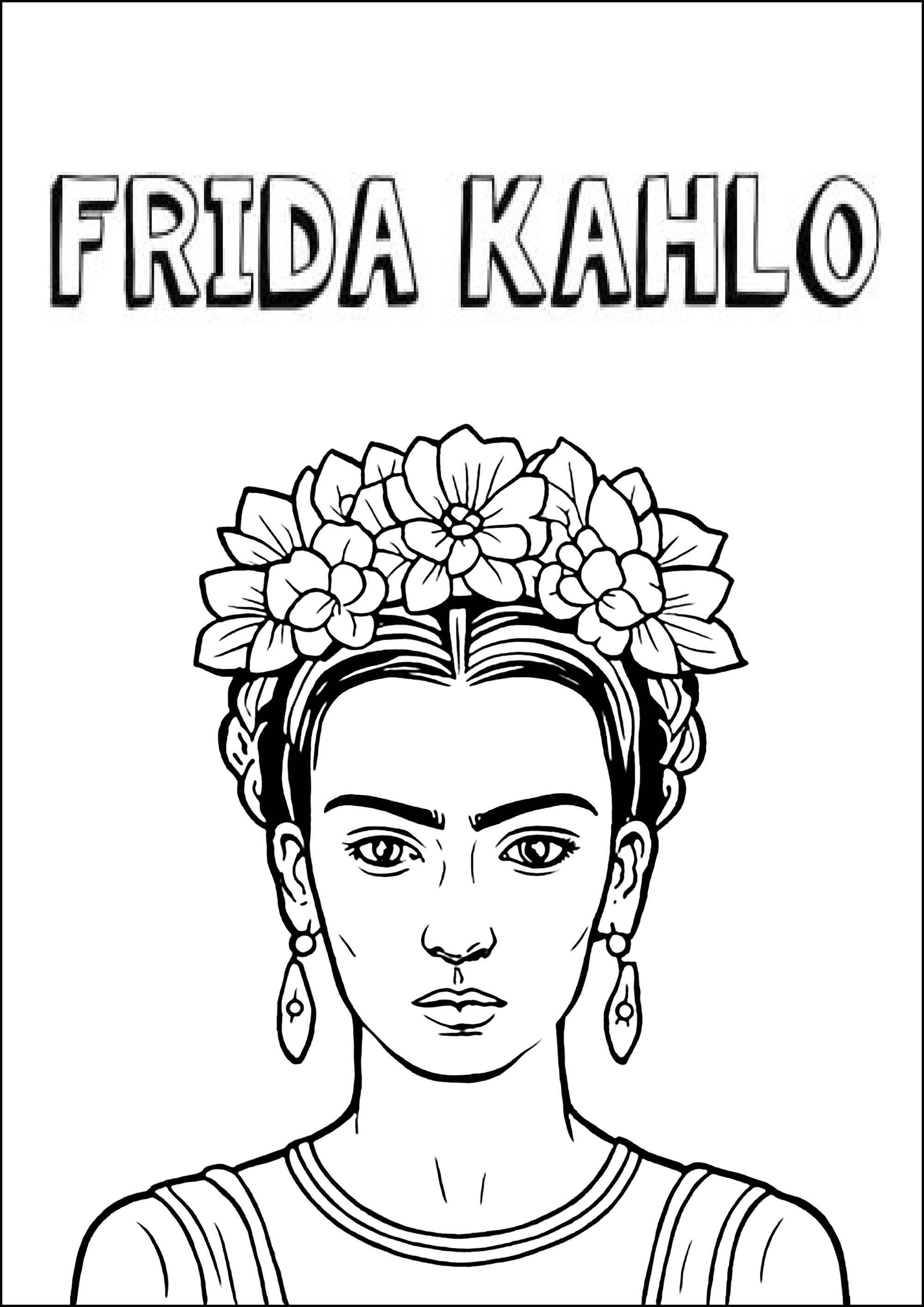 frida kahlo desenho para colorir