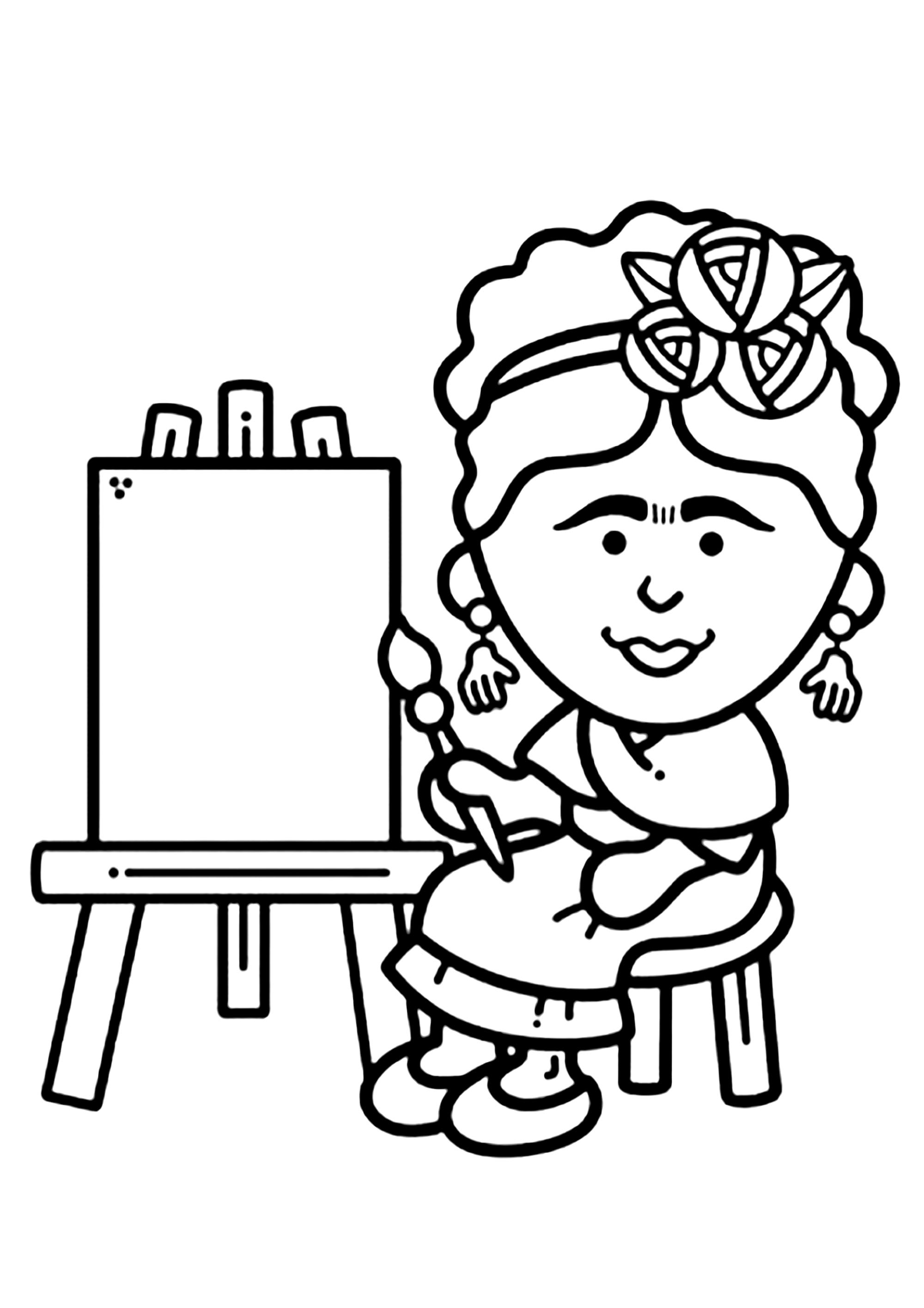 frida kahlo desenho para colorir