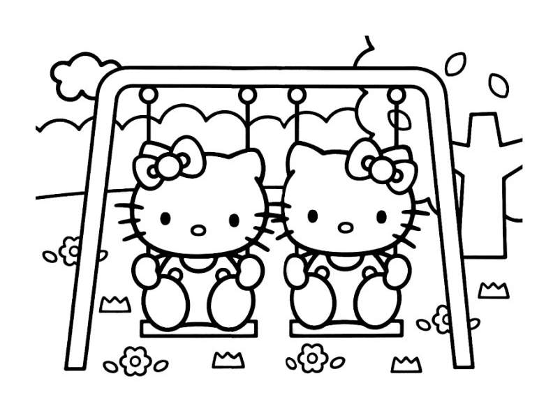 Colorir Hello Kitty com chapéu - Hello Kitty - Just Color Crianças