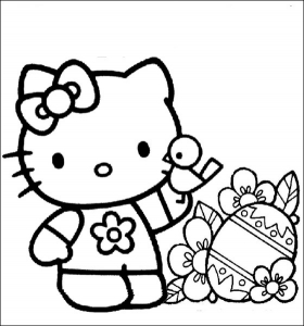 Desenhos para colorir de Natal: Hello Kitty