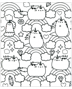 Como Desenhar e Colorir Cookie Cat (Donut de gato) Kawaii Fofo
