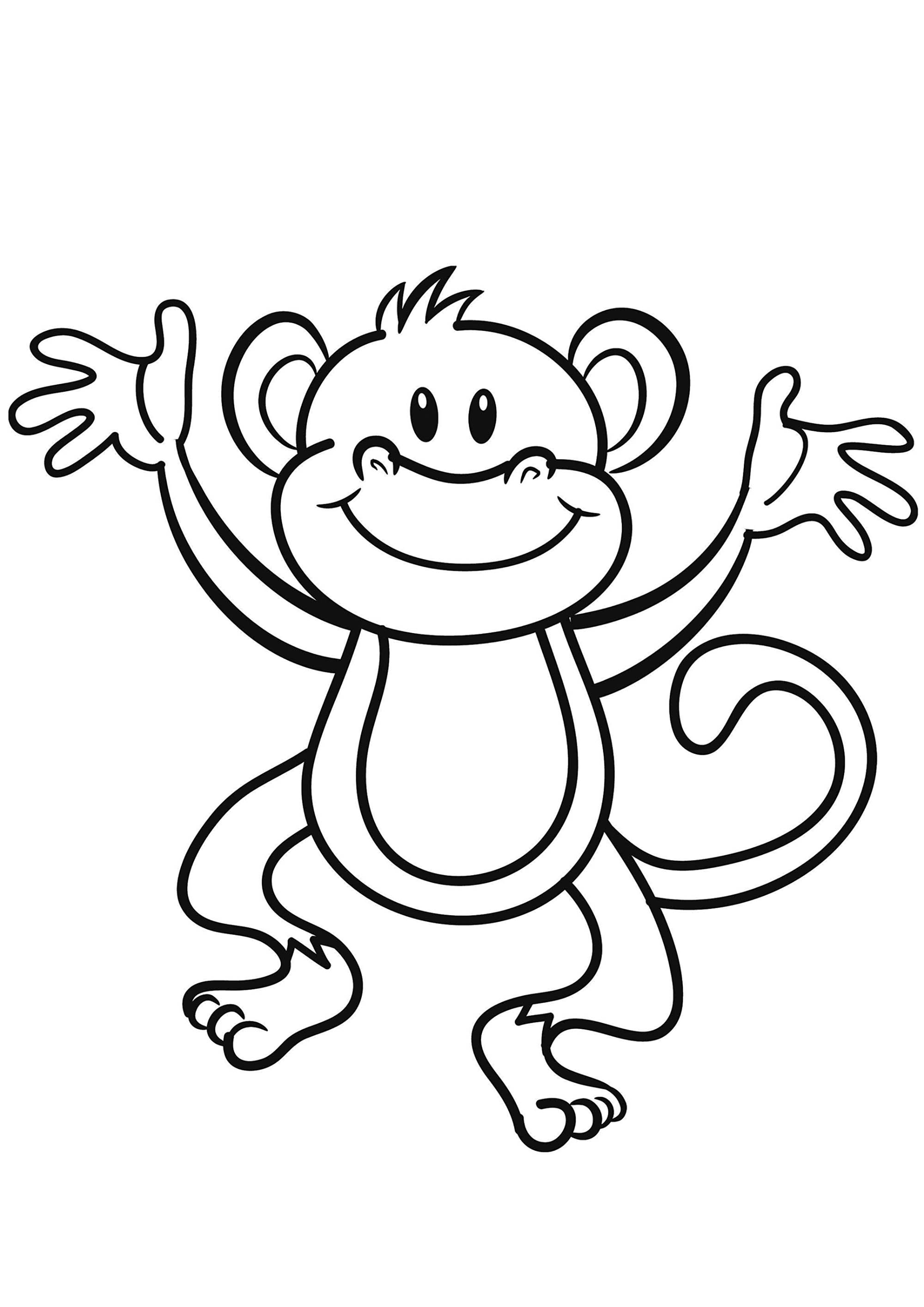 Macaco para colorir para crianças - Macacos - Just Color Crianças