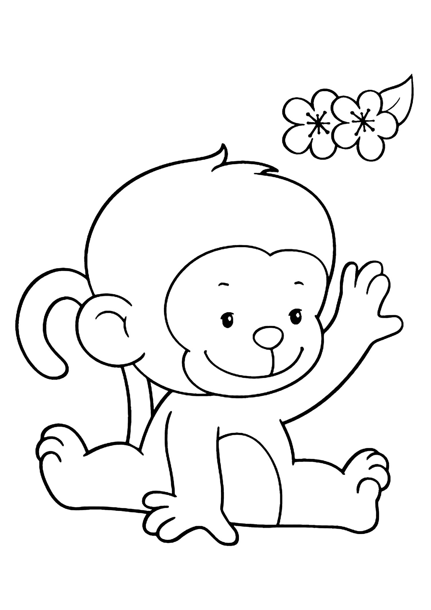Macacos - Just Color Crianças : Páginas para colorir para crianças