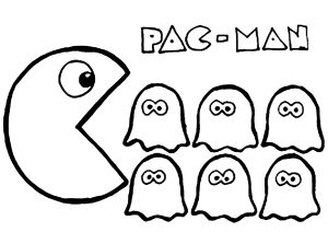 Desenhos de Pacman para Colorir, Pintar e Imprimir 