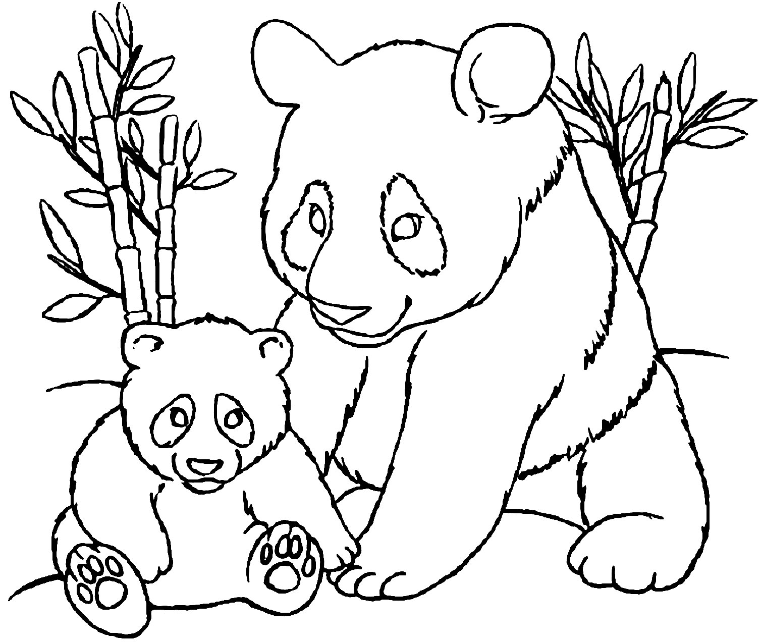 Pandas para colorir - Desenhos Imprimir