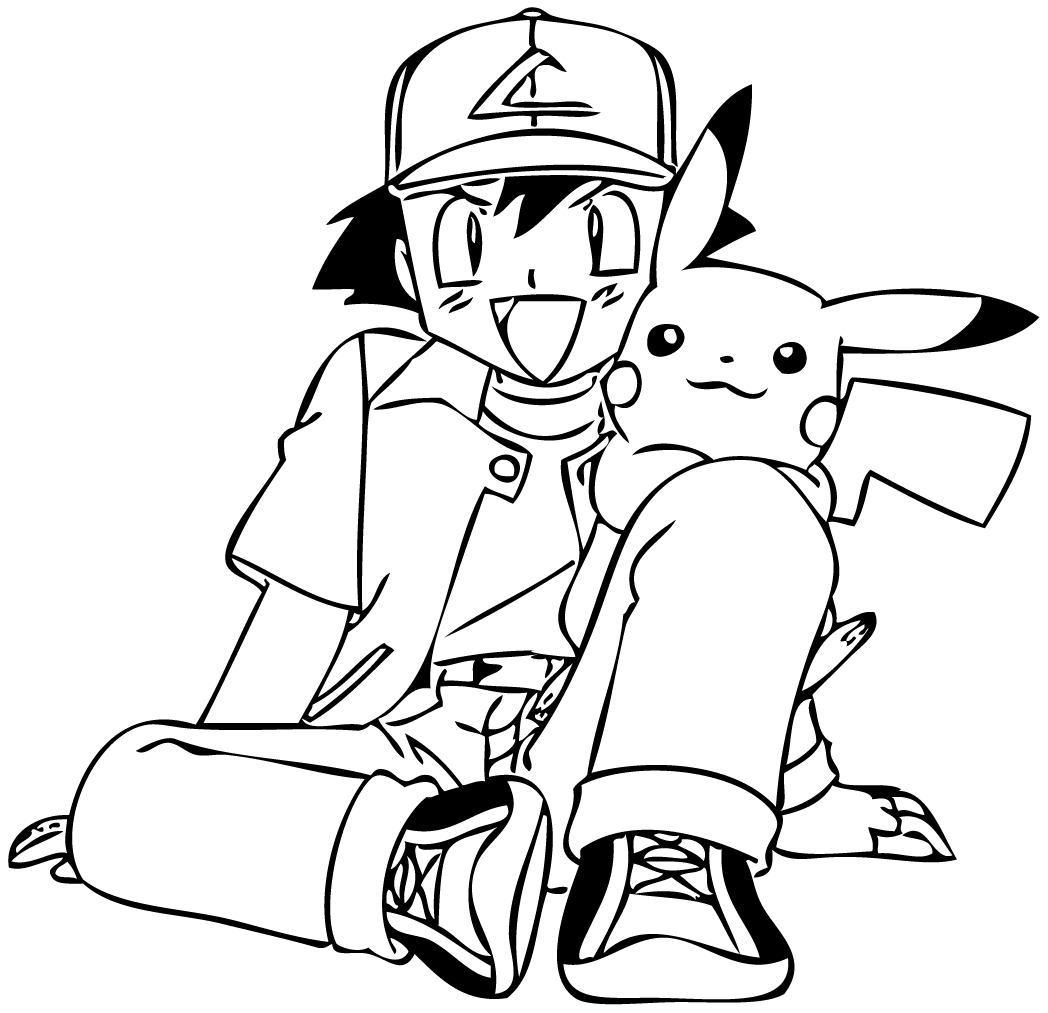 Como desenhar e pintar Ash e Pikachu de Pokemon 