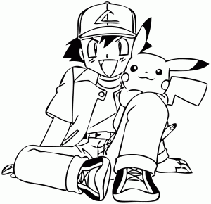 5 desenhos do Ash e Pikachu para baixar, imprimir, colorir e