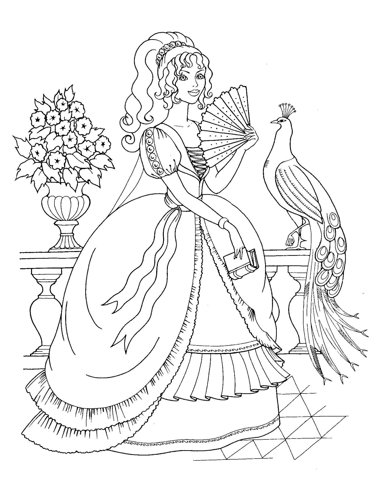 Desenhos para colorir de desenho de uma linda princesa para