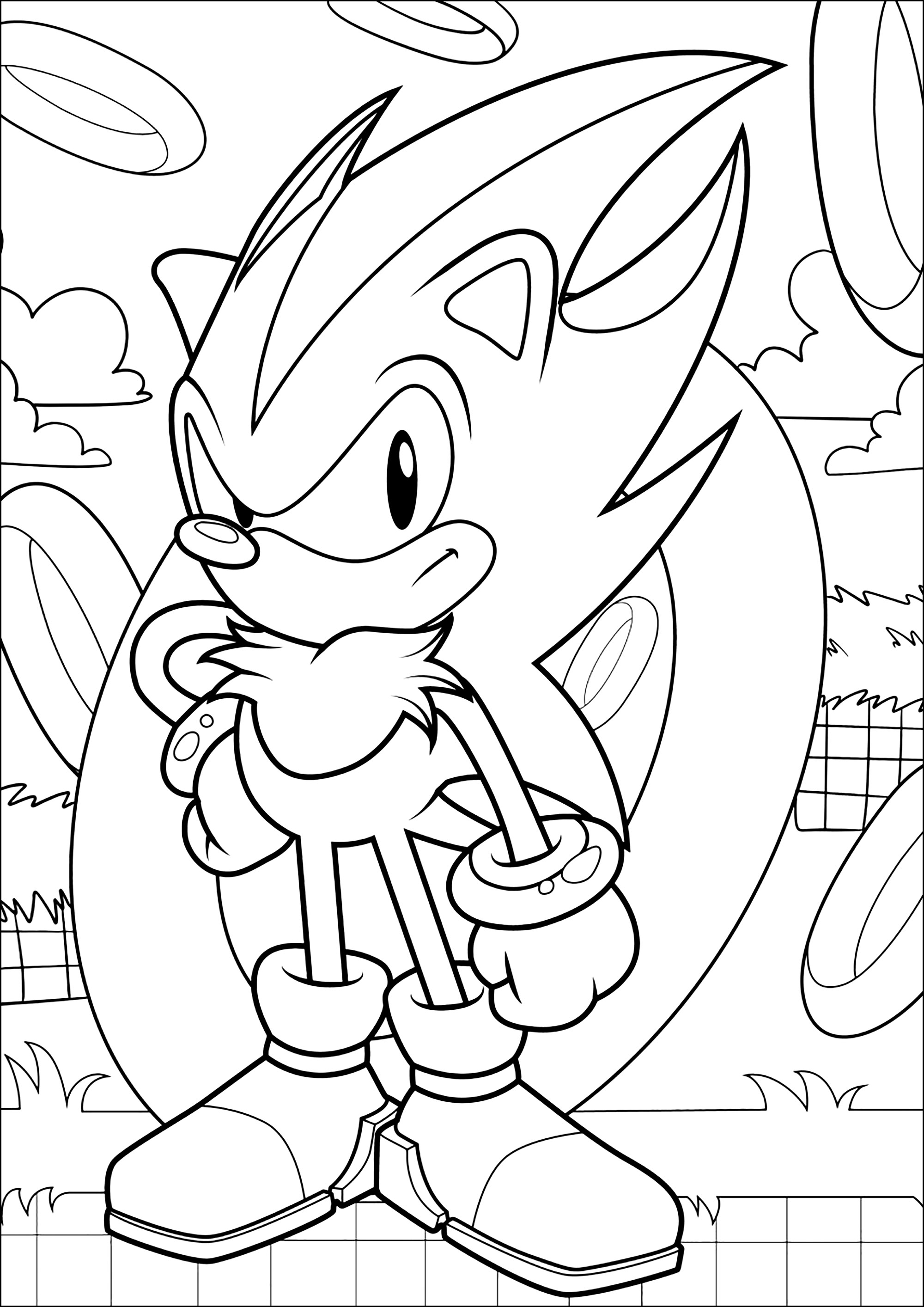 Shadow the Hedgehog para impressão gratuita para colorir