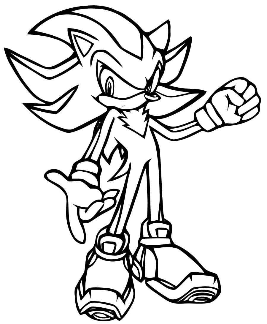 Desenhos para colorir Shadow The Hedgehog do Sonic - Desenhos para colorir  gratuitos para impressão