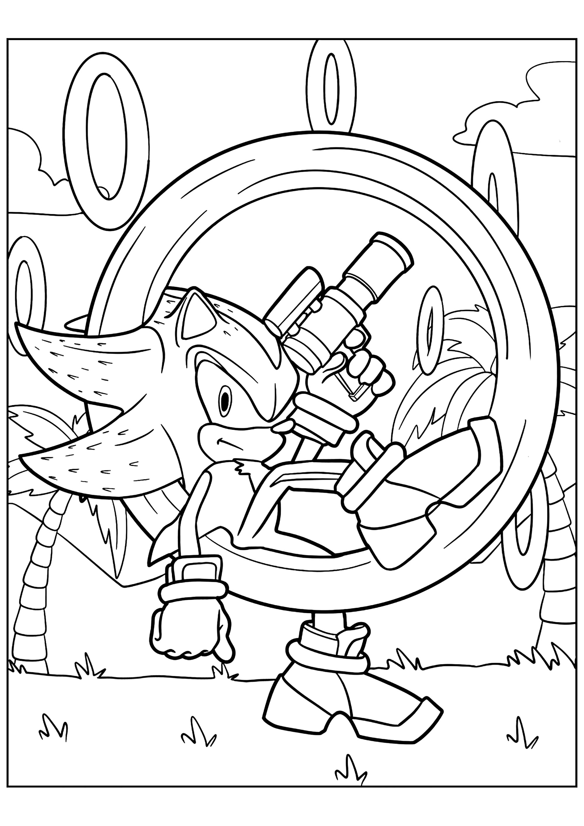 Shadow, um personagem do Sonic para colorir e imprimir