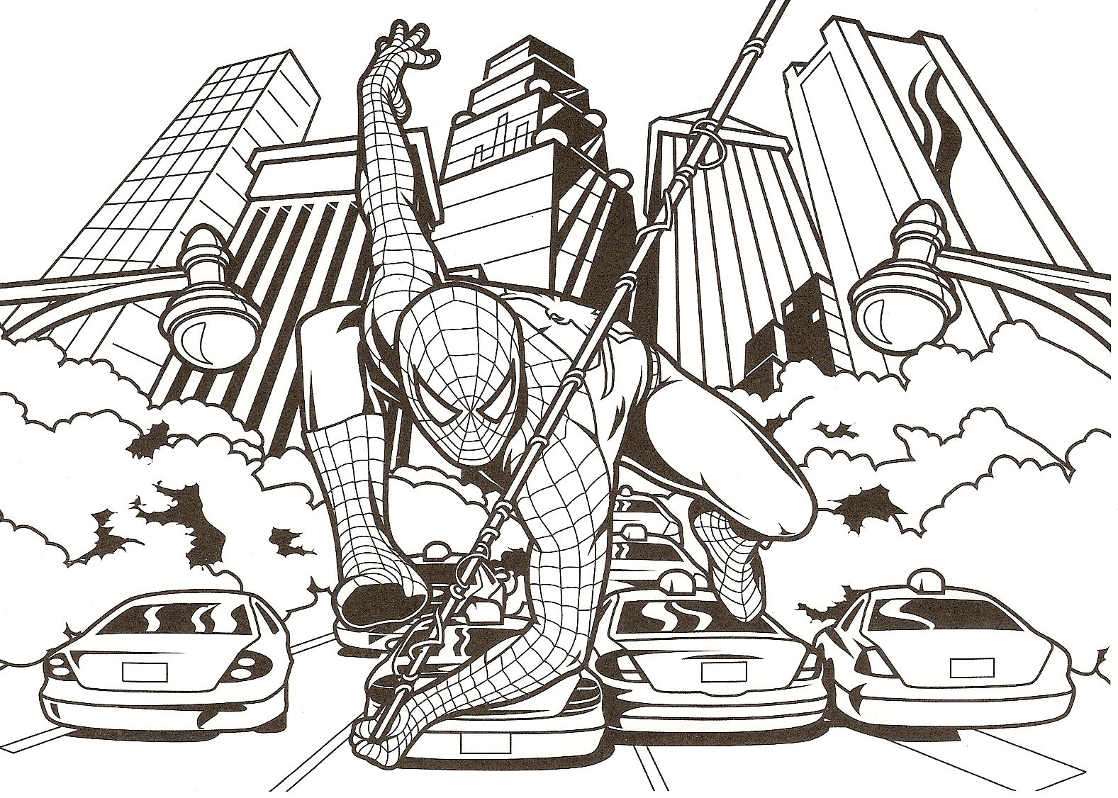 Homem-Aranha em Nova Iorque - Spiderman - Just Color Crianças : Páginas  para colorir para crianças
