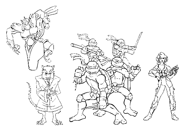 Desenho de ninjas Tartarugas para imprimir e colorir - Tartarugas