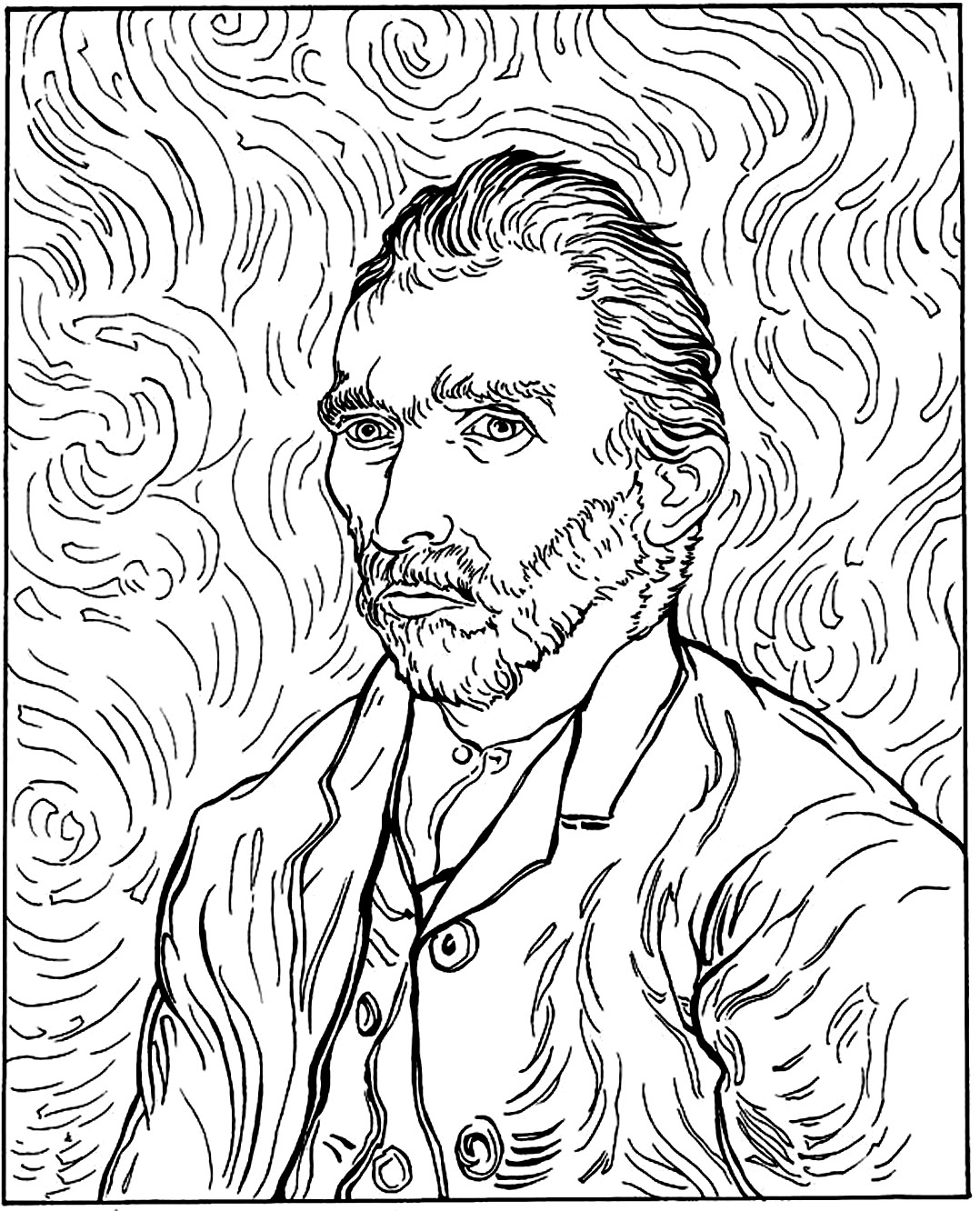 Van Gogh - Selbstporträt (1889). Vincent Van Gogh in einem seiner berühmten Selbstporträts aus dem Jahr 1889.Wussten Sie das? Van Gogh verkaufte zu Lebzeiten nur ein einziges Gemälde und wurde erst nach seinem Tod berühmt.