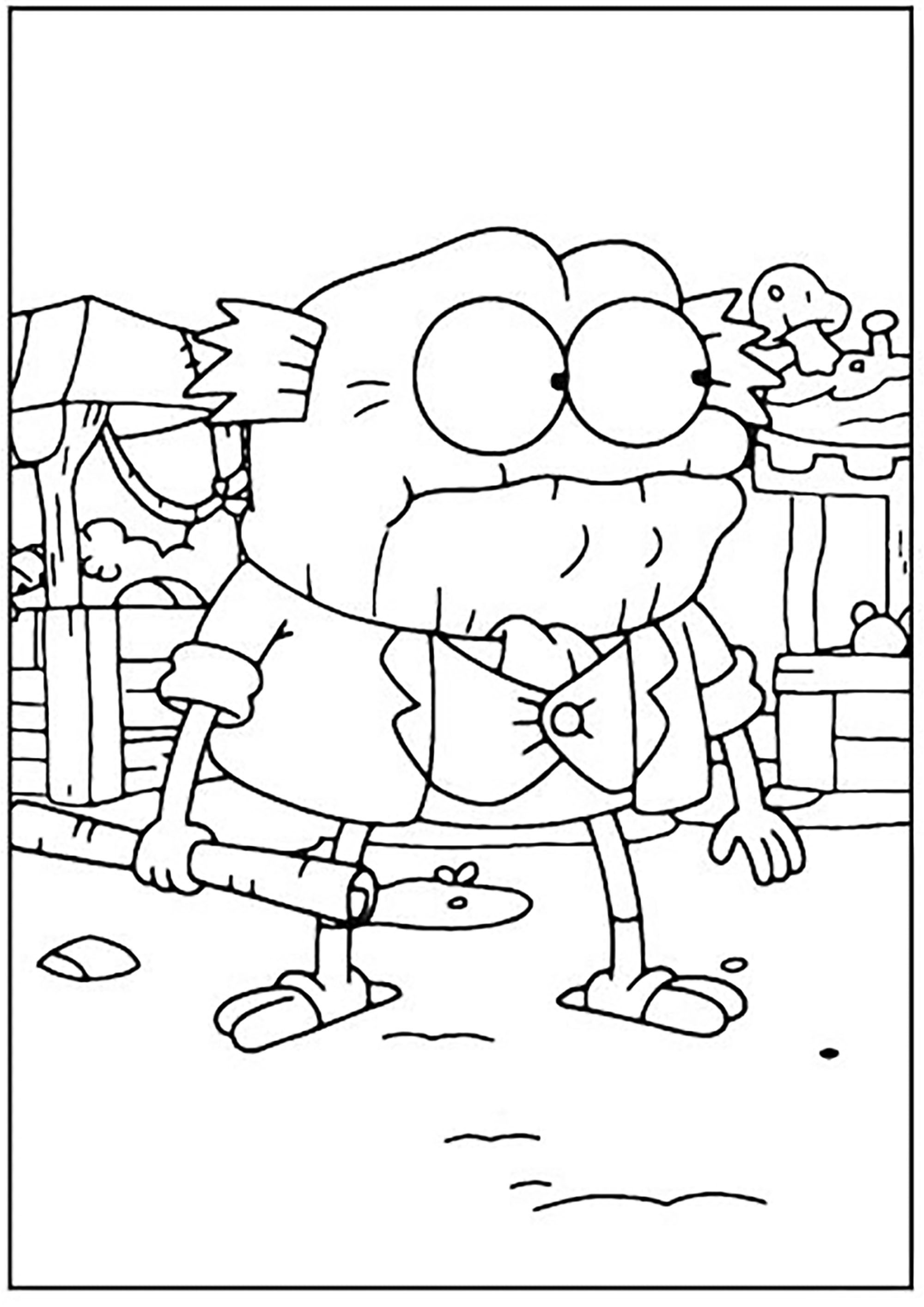 Hop Pop Plantar la grenouille - Coloriages d'Amphibia à imprimer