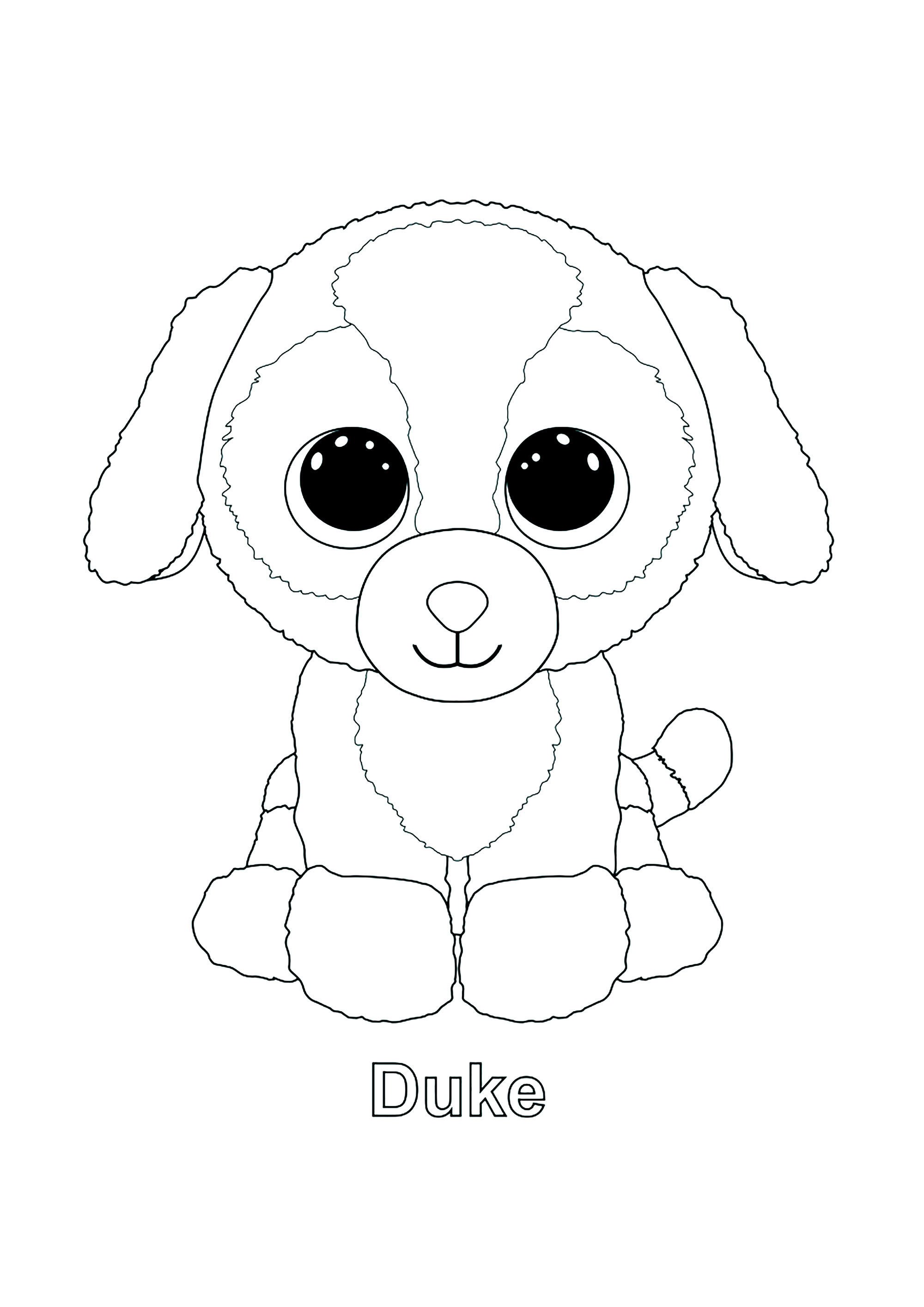 Coloriage Beanie Boo à imprimer pour enfant : Duke (chien)