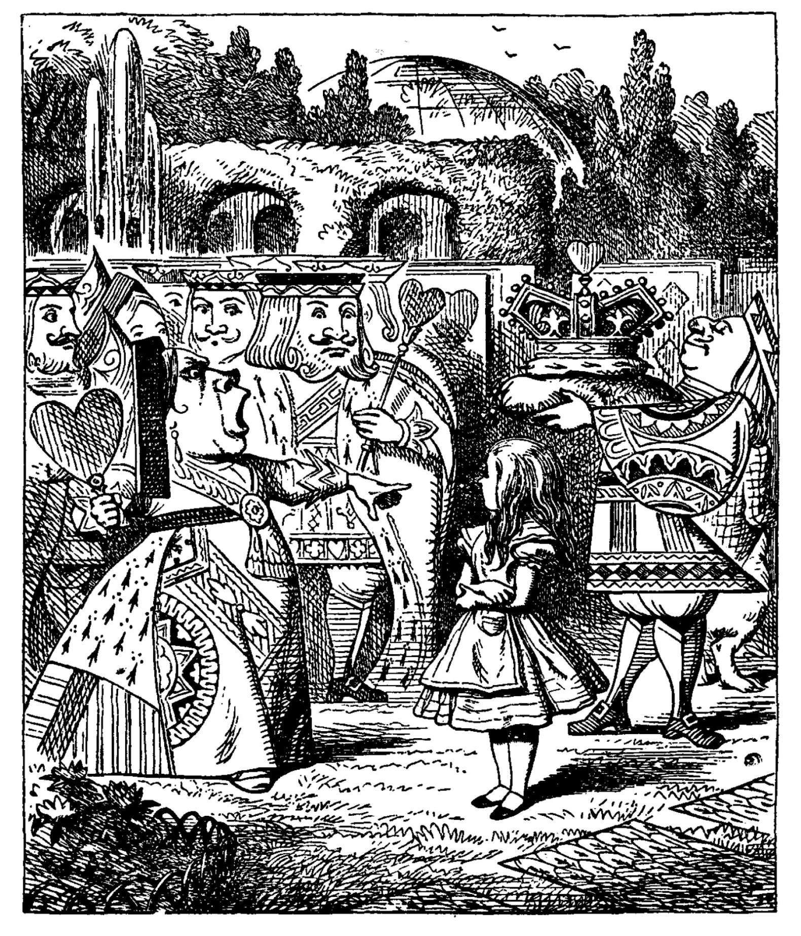 La cour de cÅ“ur illustration de John Tenniel pour Alice au pays des merveilles