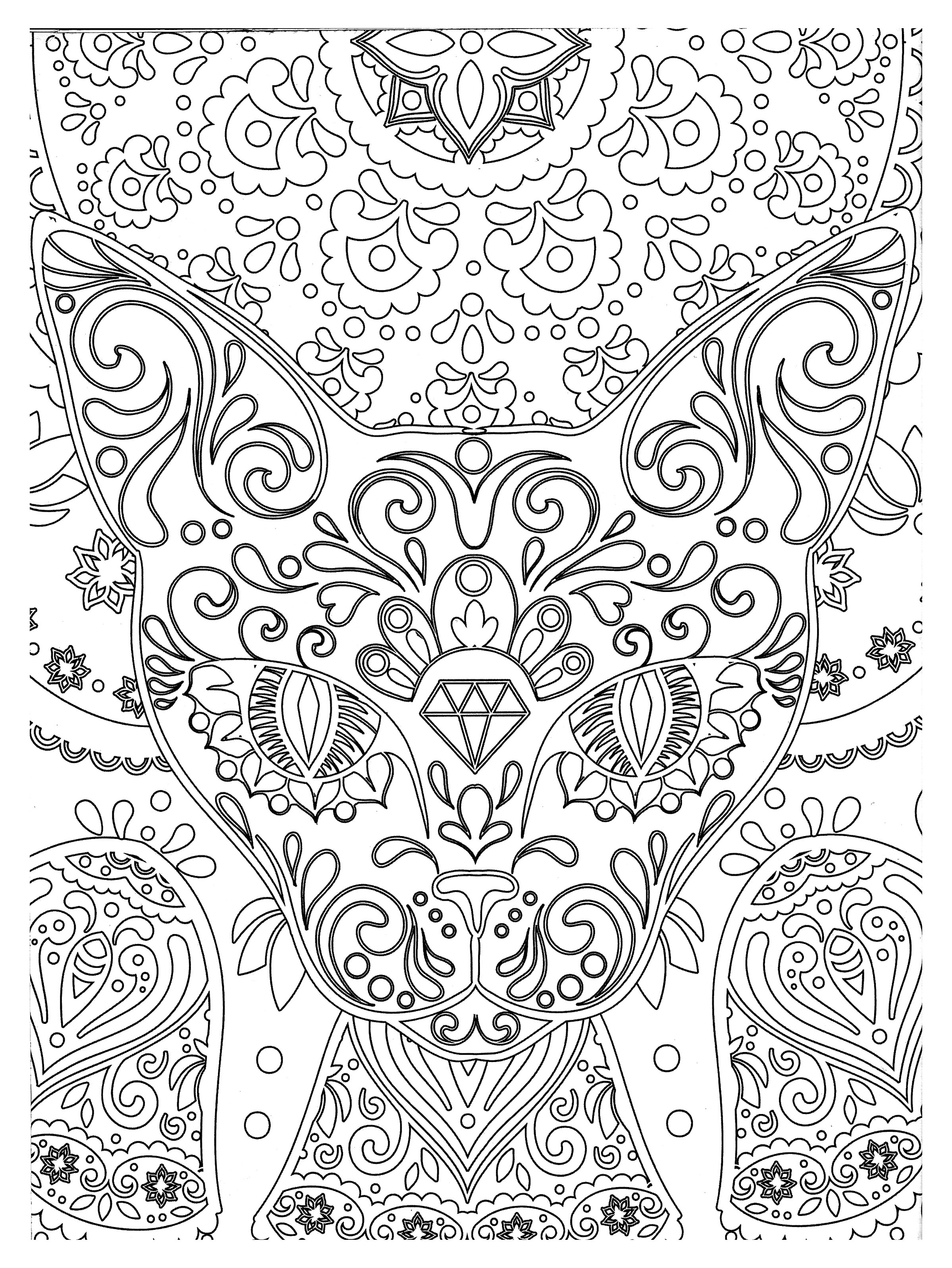 image=animaux coloriage zen abstrait tete de chat 1