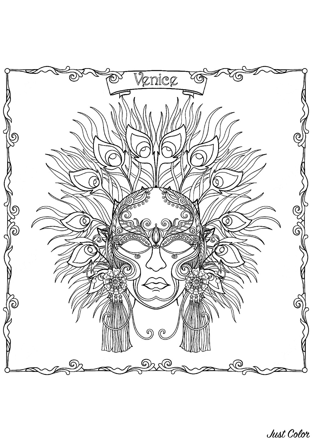 Masque Du Carnaval De Venise Carnaval Coloriages