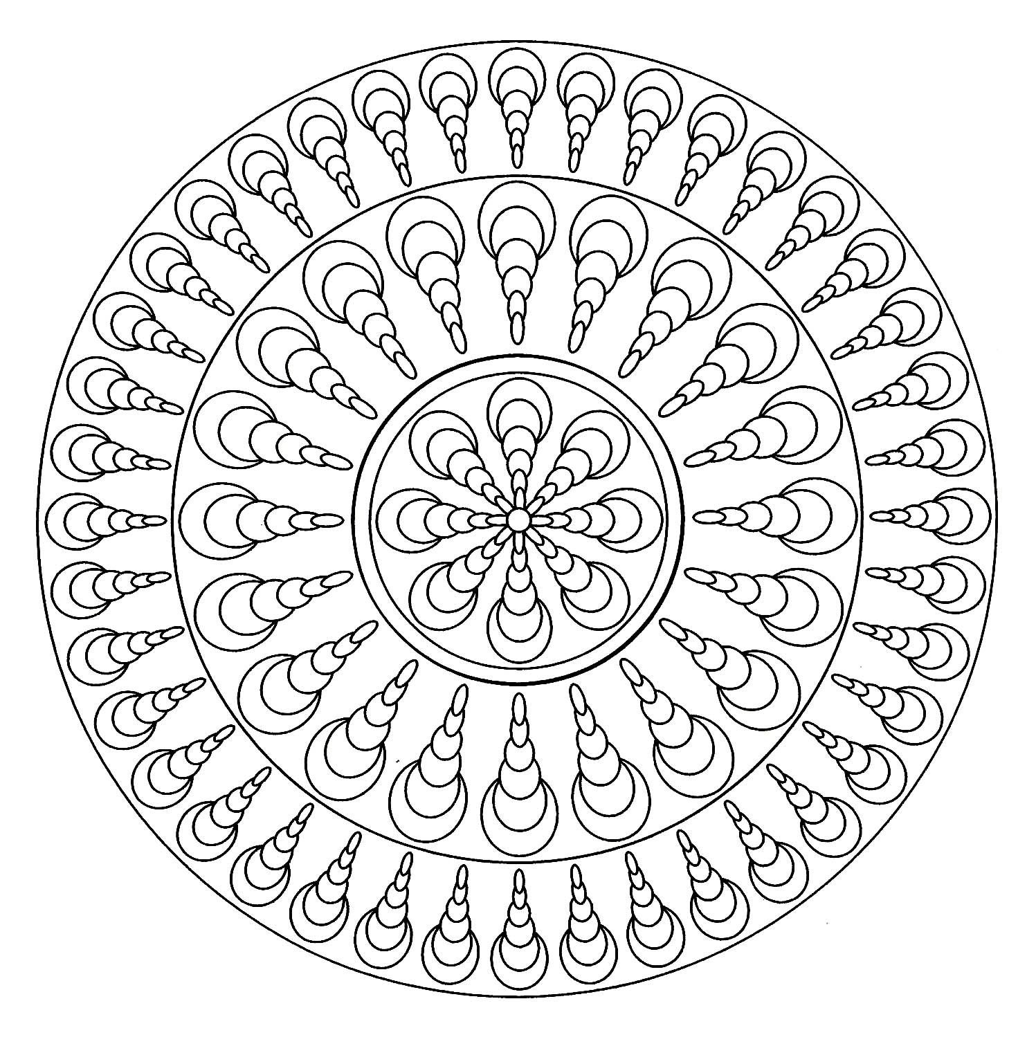 Mandala facile - 4 - Mandalas - Coloriages difficiles pour adultes