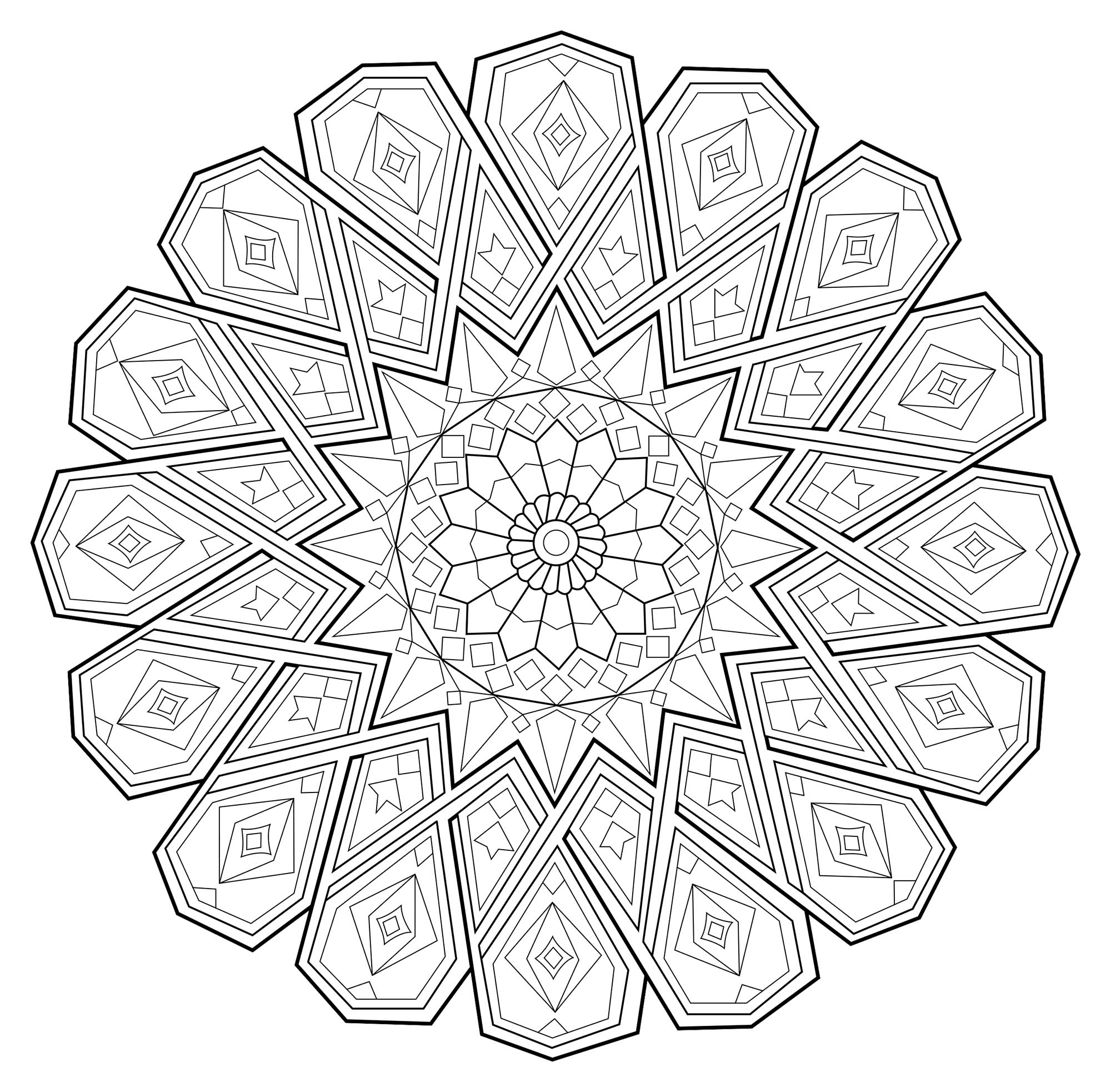 Mandala zen antistress - 7 - Mandalas - Coloriages difficiles pour adultes