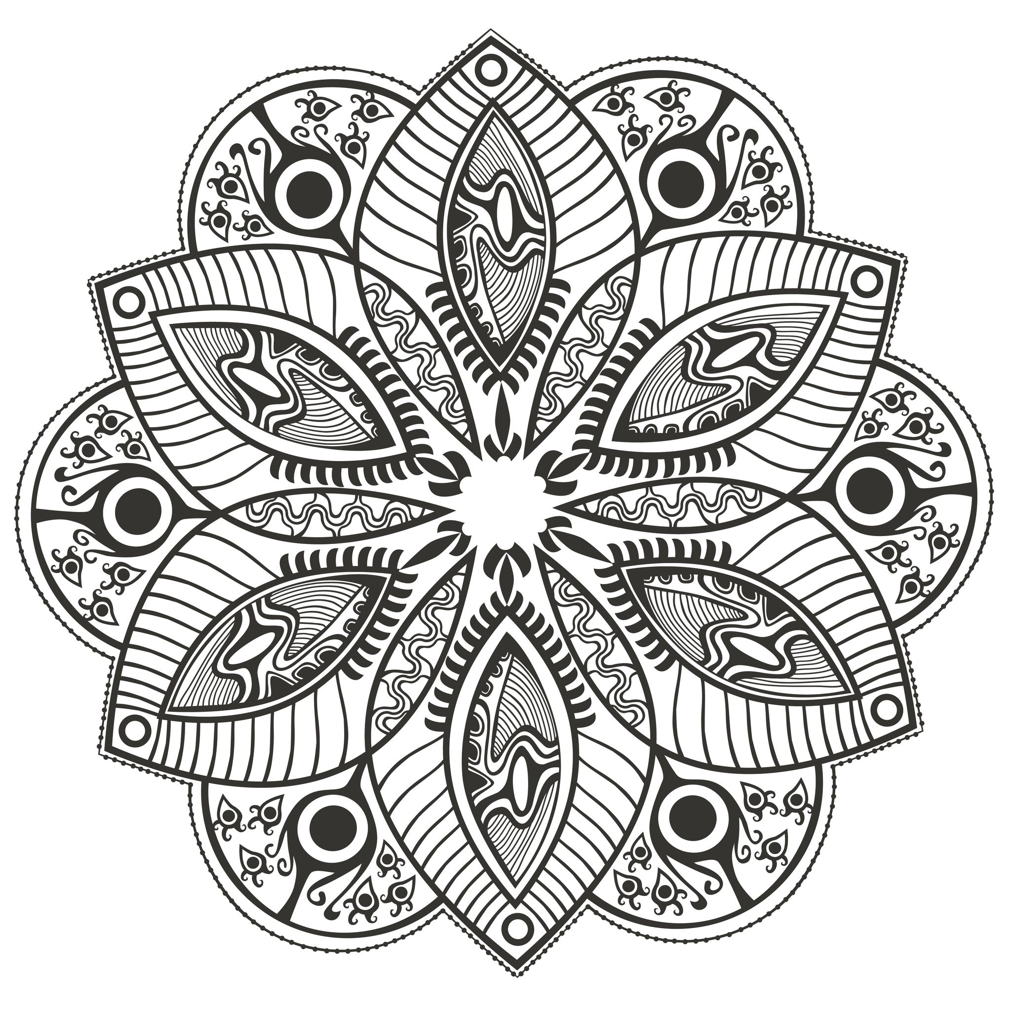 Mandala fleur originale par markovka - Mandalas - Coloriages difficiles ...