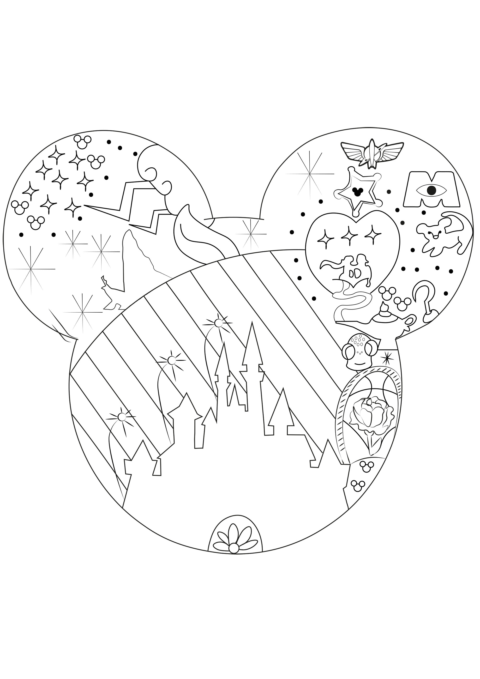 L'univers de Disney - Retour en enfance - Coloriages difficiles pour adultes